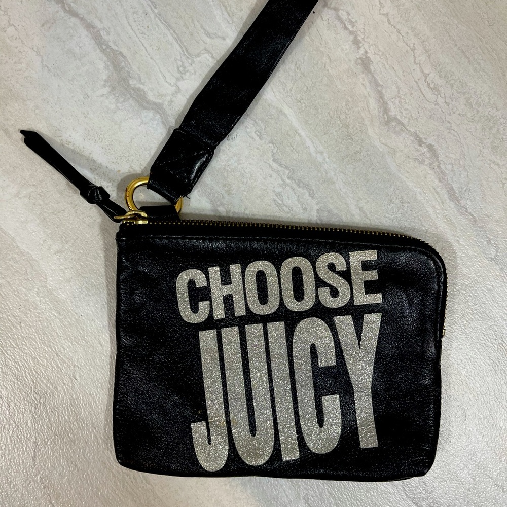 Juicy Couture Black Glitter Wristlet